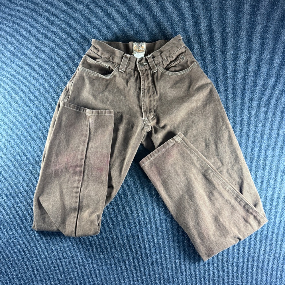 Joujou Time-Worn Brown Denim Jeans Vintage High Waist Straight Leg Womens 6